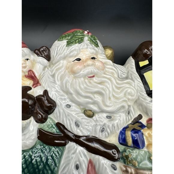 Vintage 1994 Fitz & Floyd Omnibus European Santa Snack Plate Platter - Picture 3 of 7